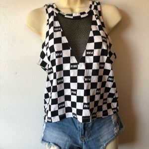 Victoria’s Secret Pink Black&White Checkered Top